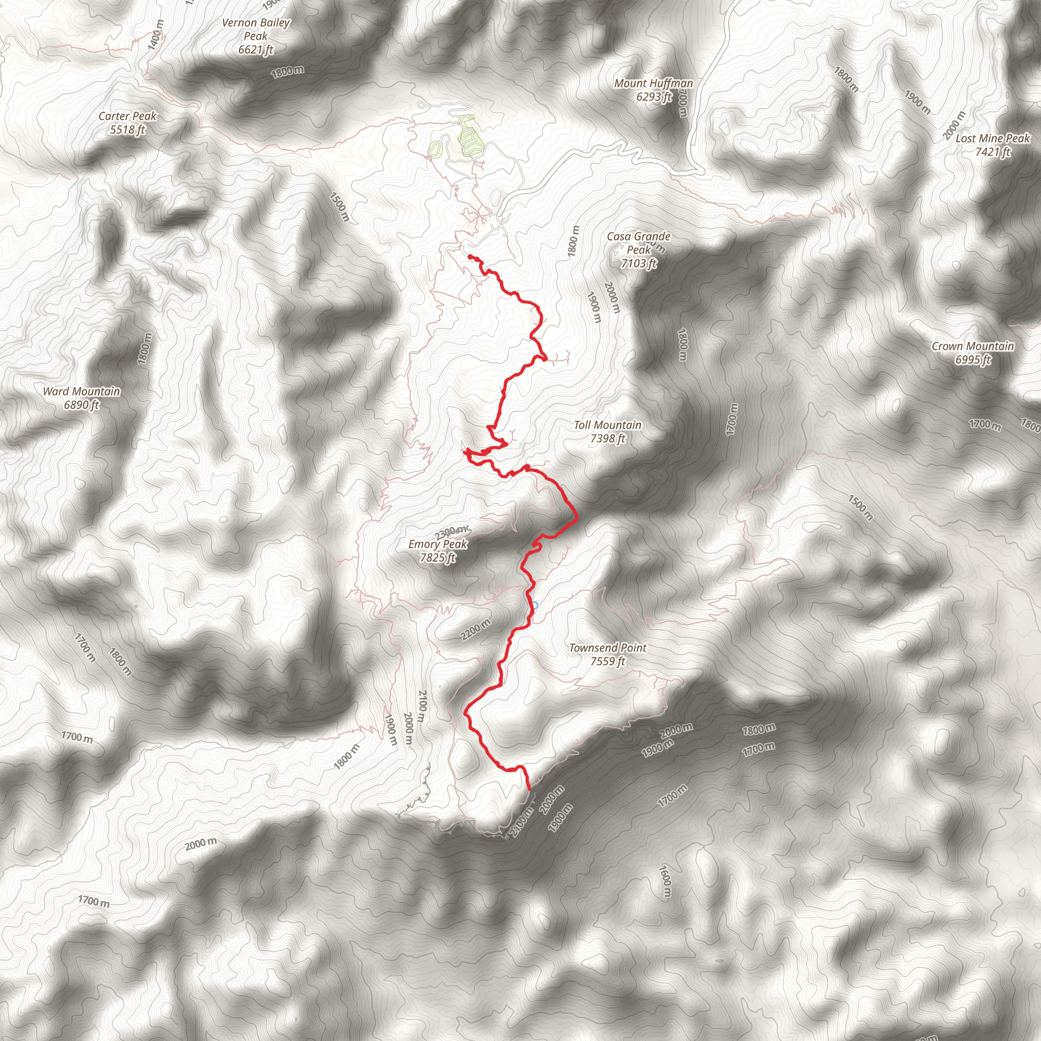 Boot Canyon via Pinnacles Trail mobile static map