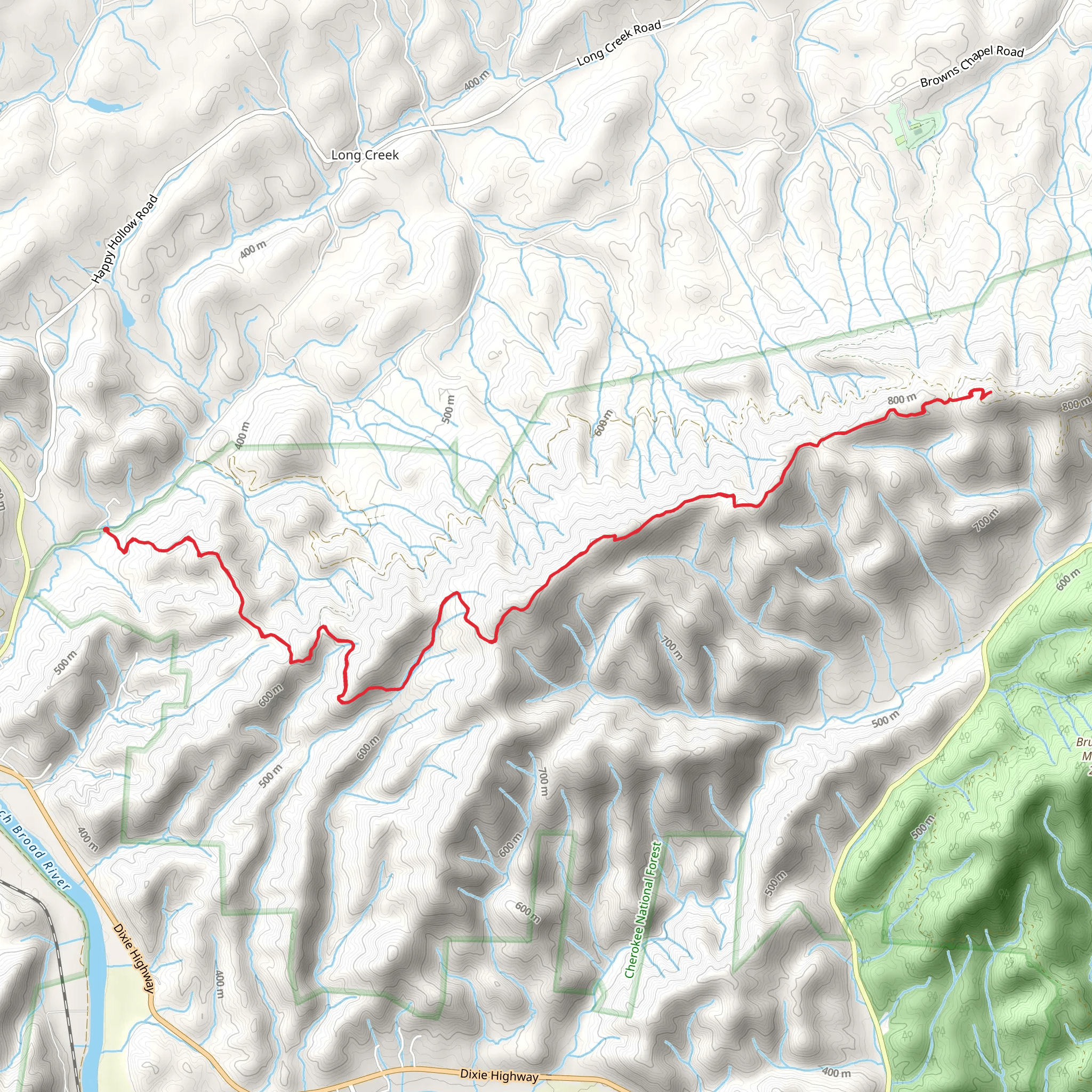Meadow Creek Mountain Trail mobile static map