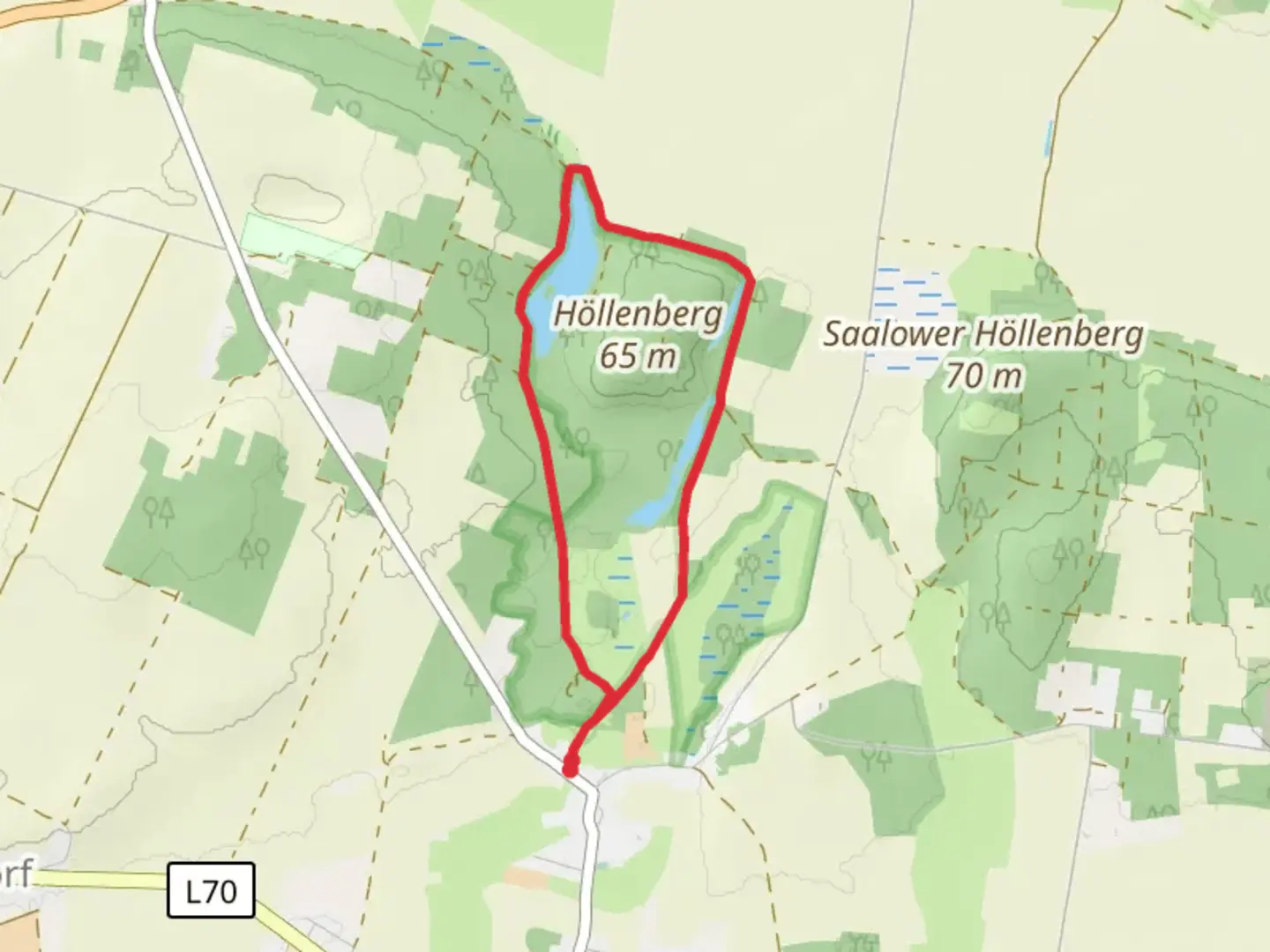 An image depicting the trail Fontaneweg and 5 Kirchen Rundweg and its surrounding area.