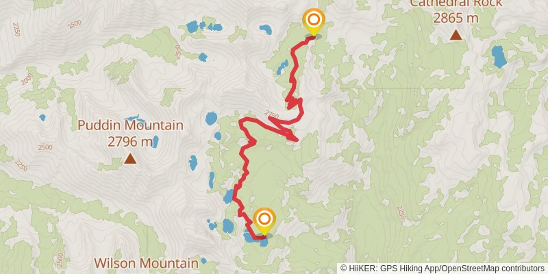 Bighorn Crags - Reflection Lake stage 2 Map