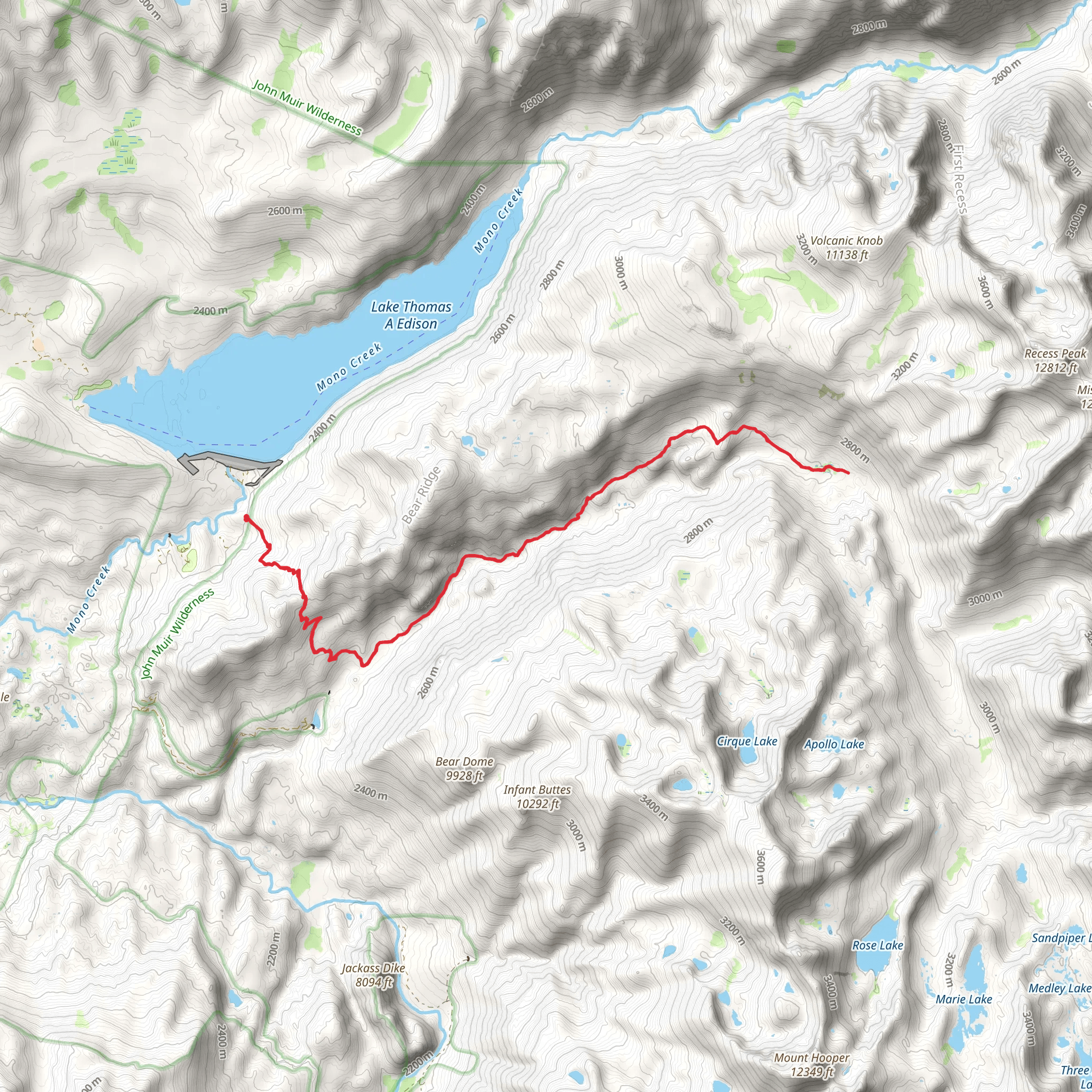 Bear Creek Cutoff Trail mobile static map