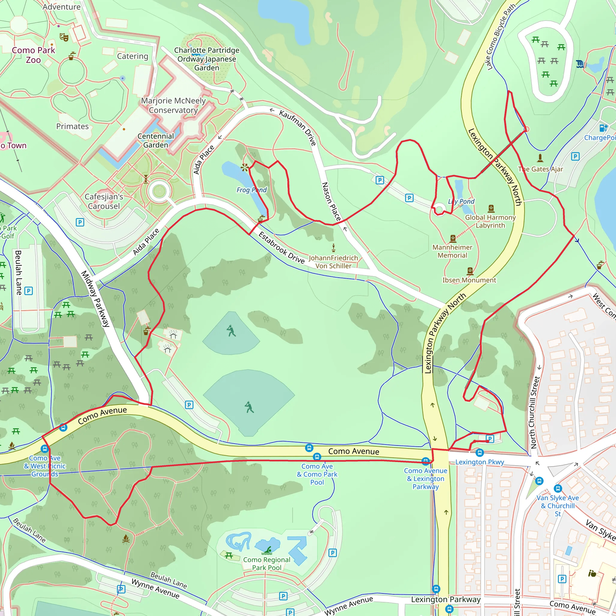 Como Park Loop mobile static map