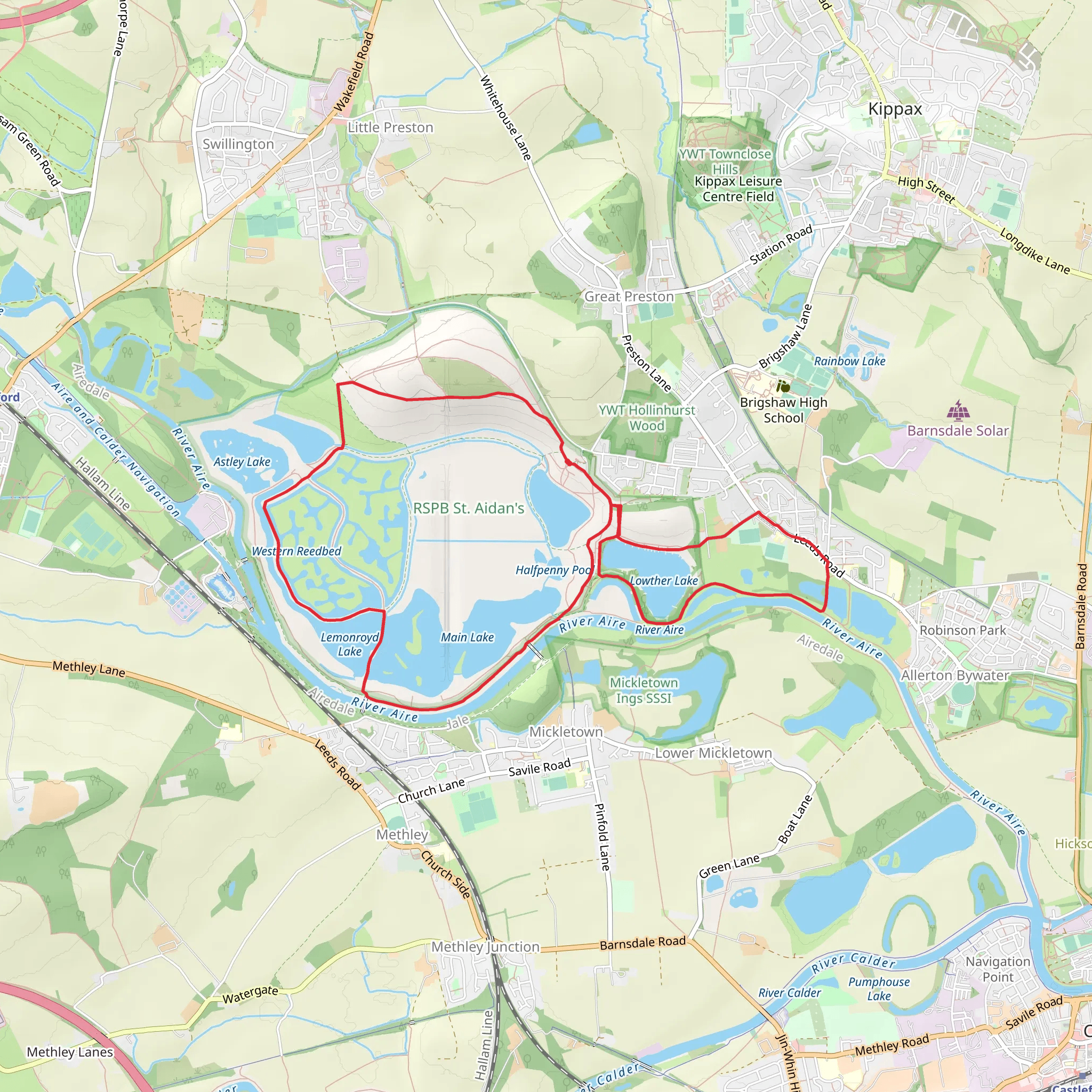 Lemonroyd Lake and Lowther Lake Loop mobile static map