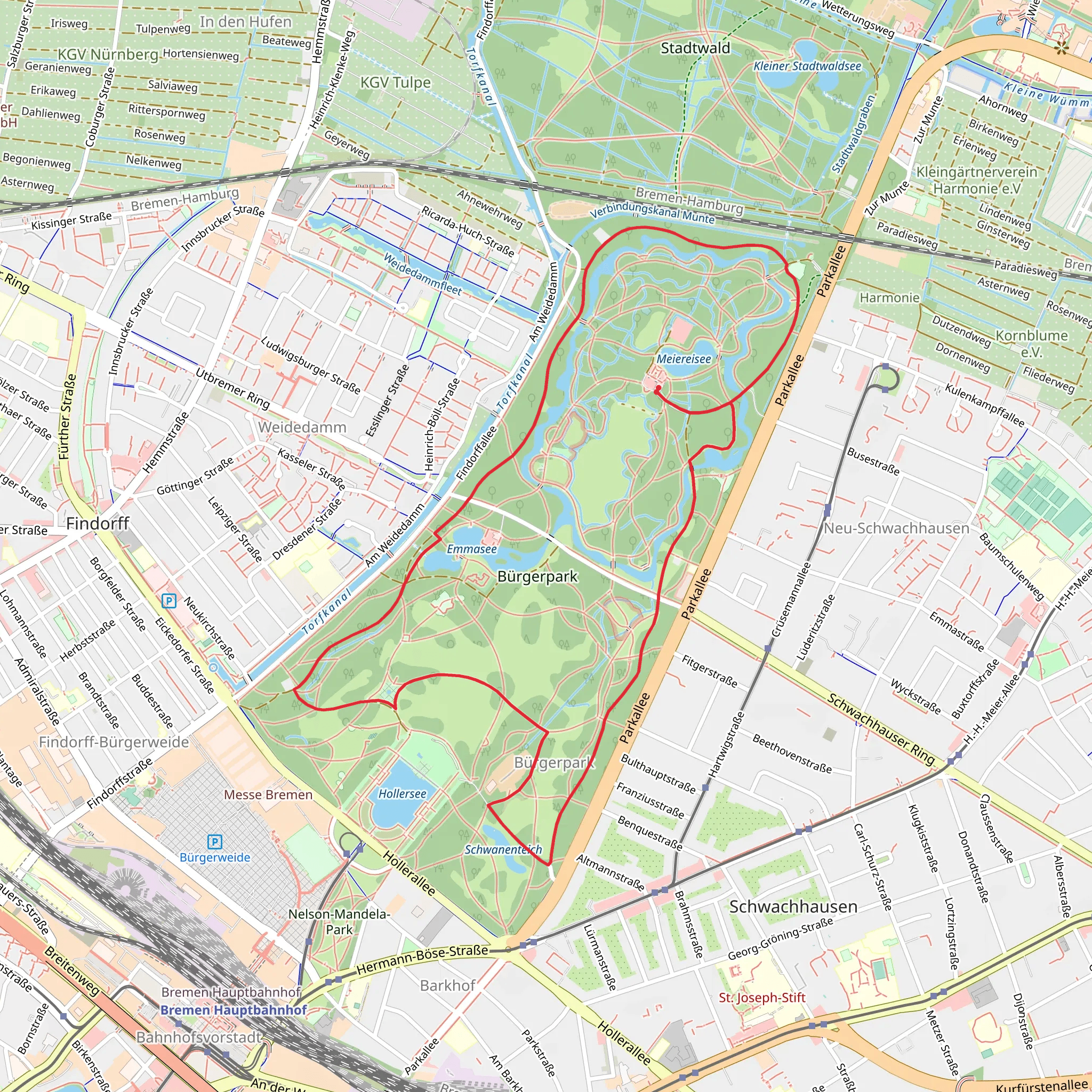 Bürgerpark Bremen Loop mobile static map