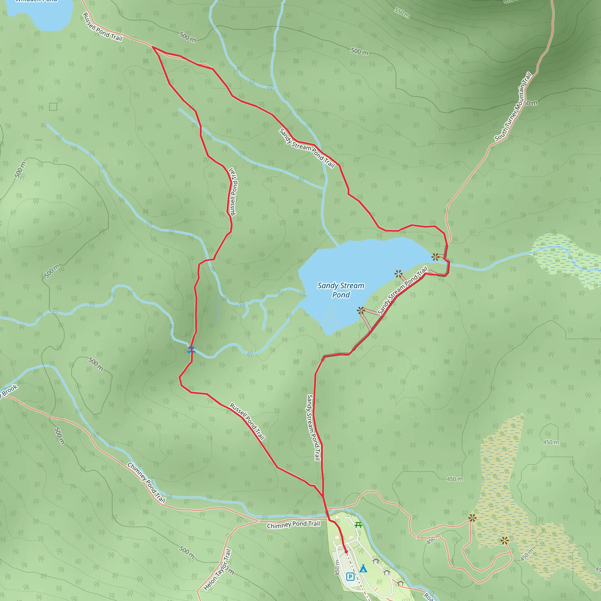 Sandy Stream Pond Trail mobile static map