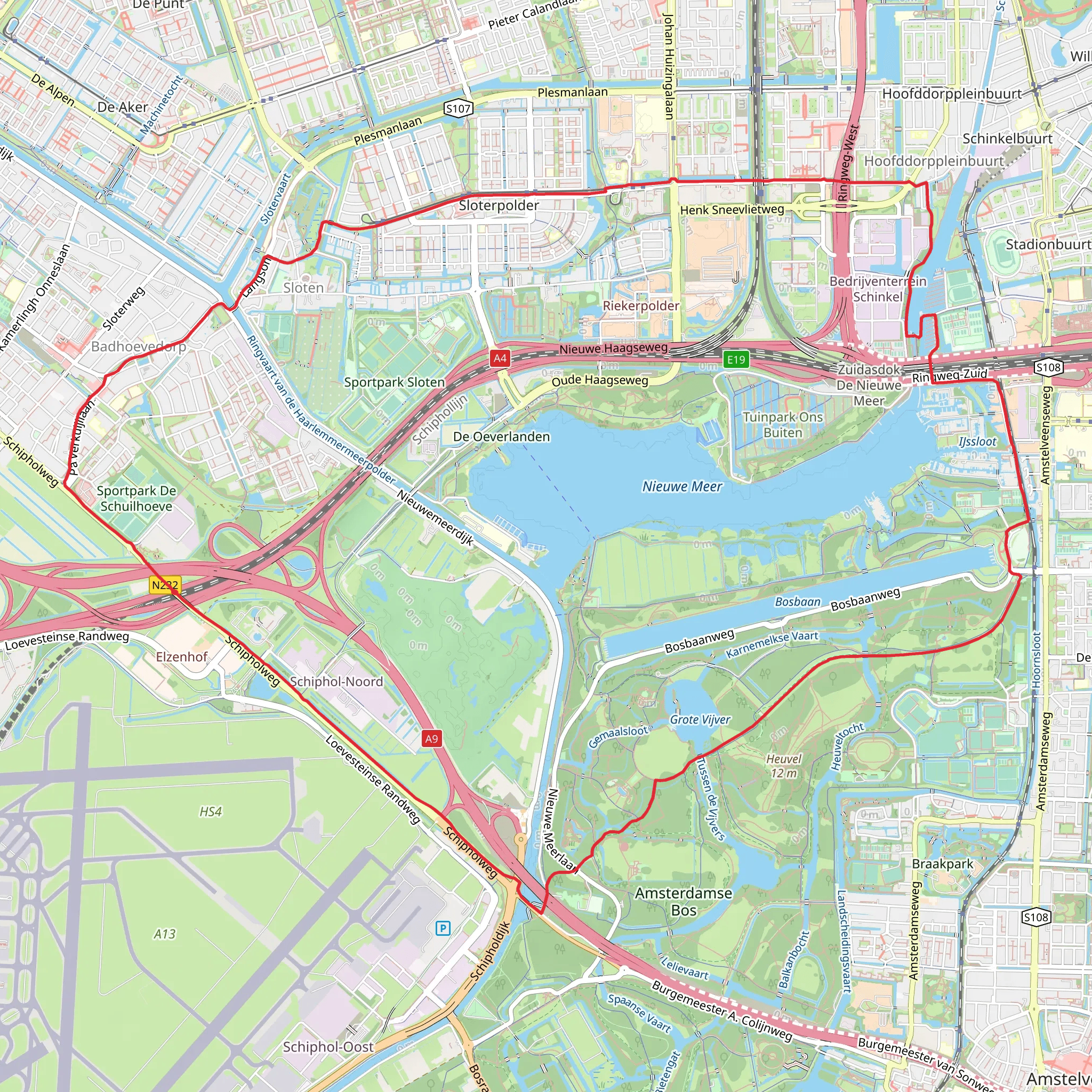 Nieuwe Meer Loop mobile static map