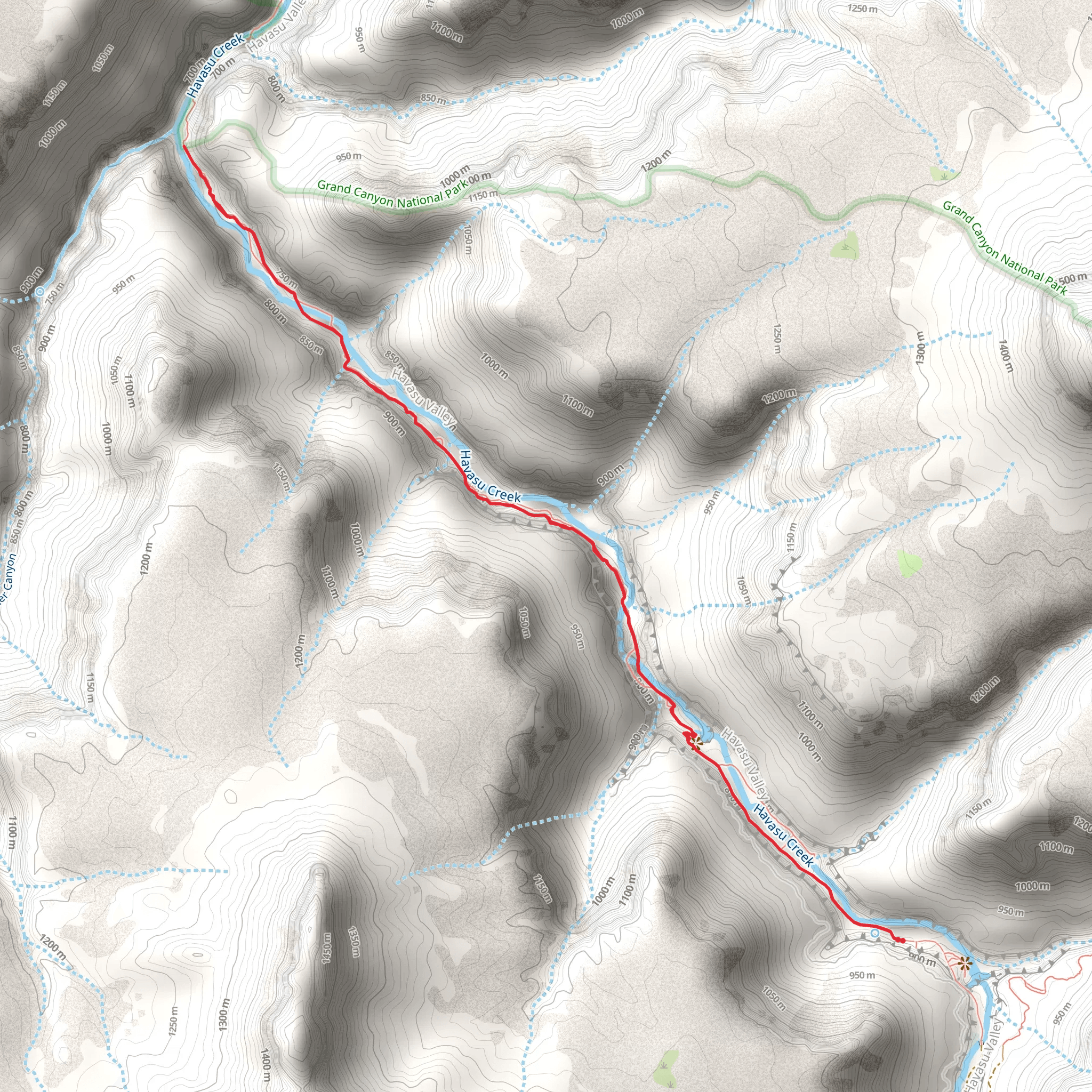 Havasu Creek and Havasu Campground mobile static map