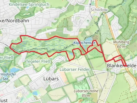 Gruener Balken Tegeler Fliesstalweg and Rundweg Luebars