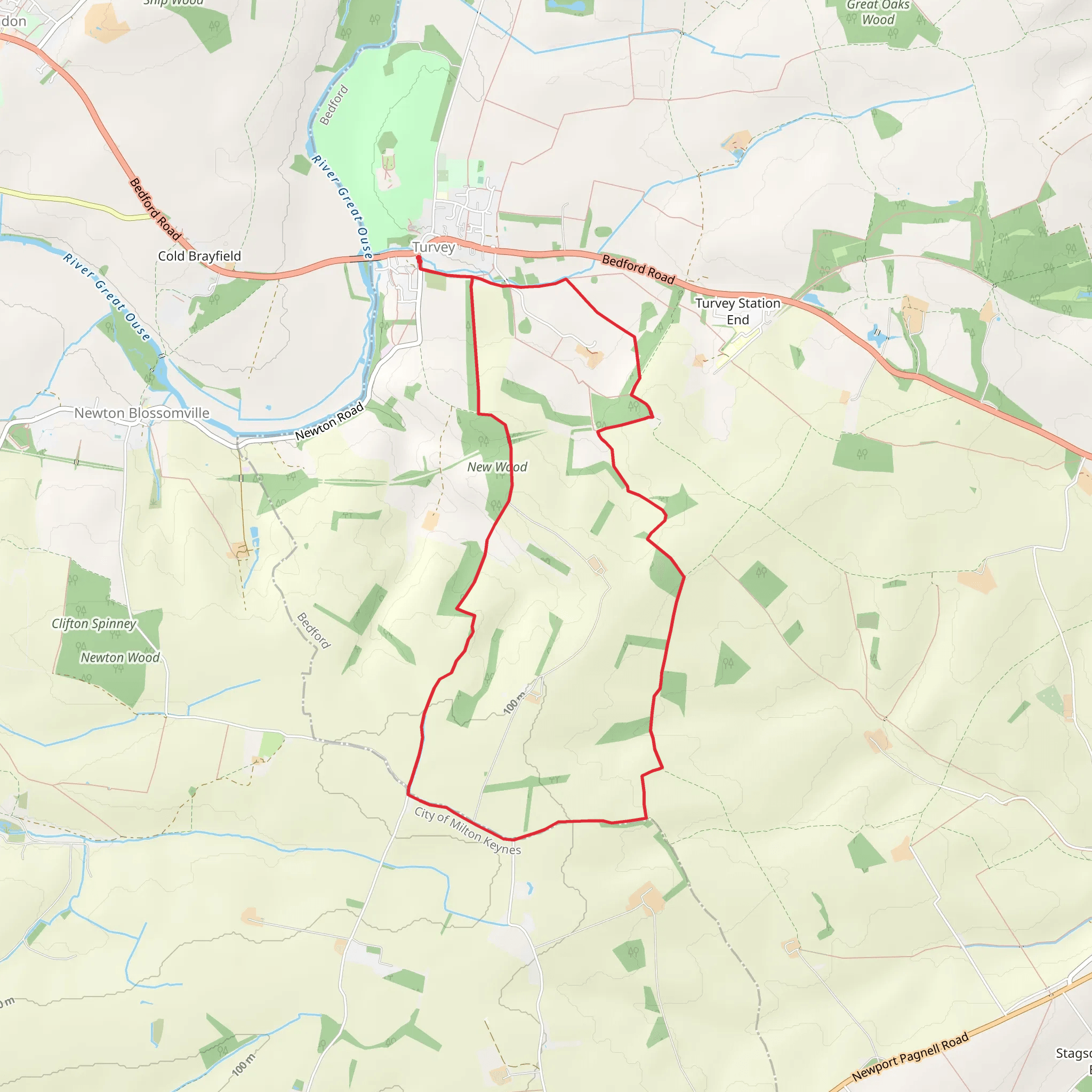 Turvey Loop mobile static map