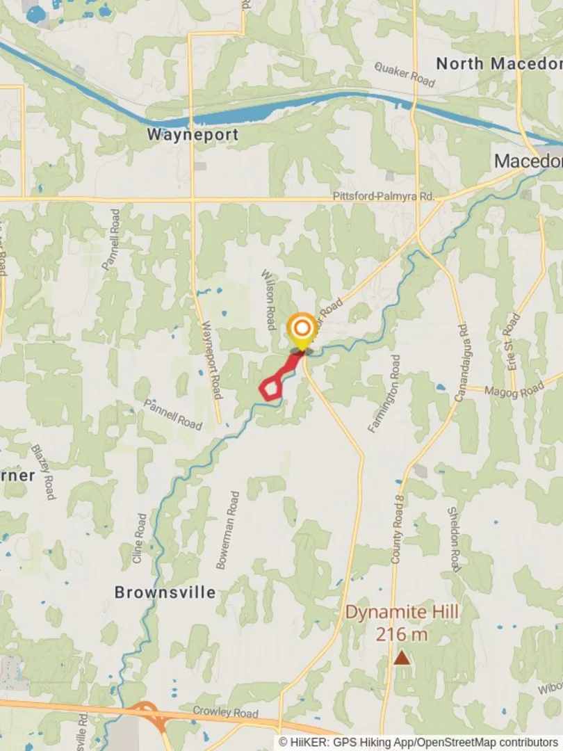 An image depicting the trail Ganargua Creek Loop and its surrounding area.