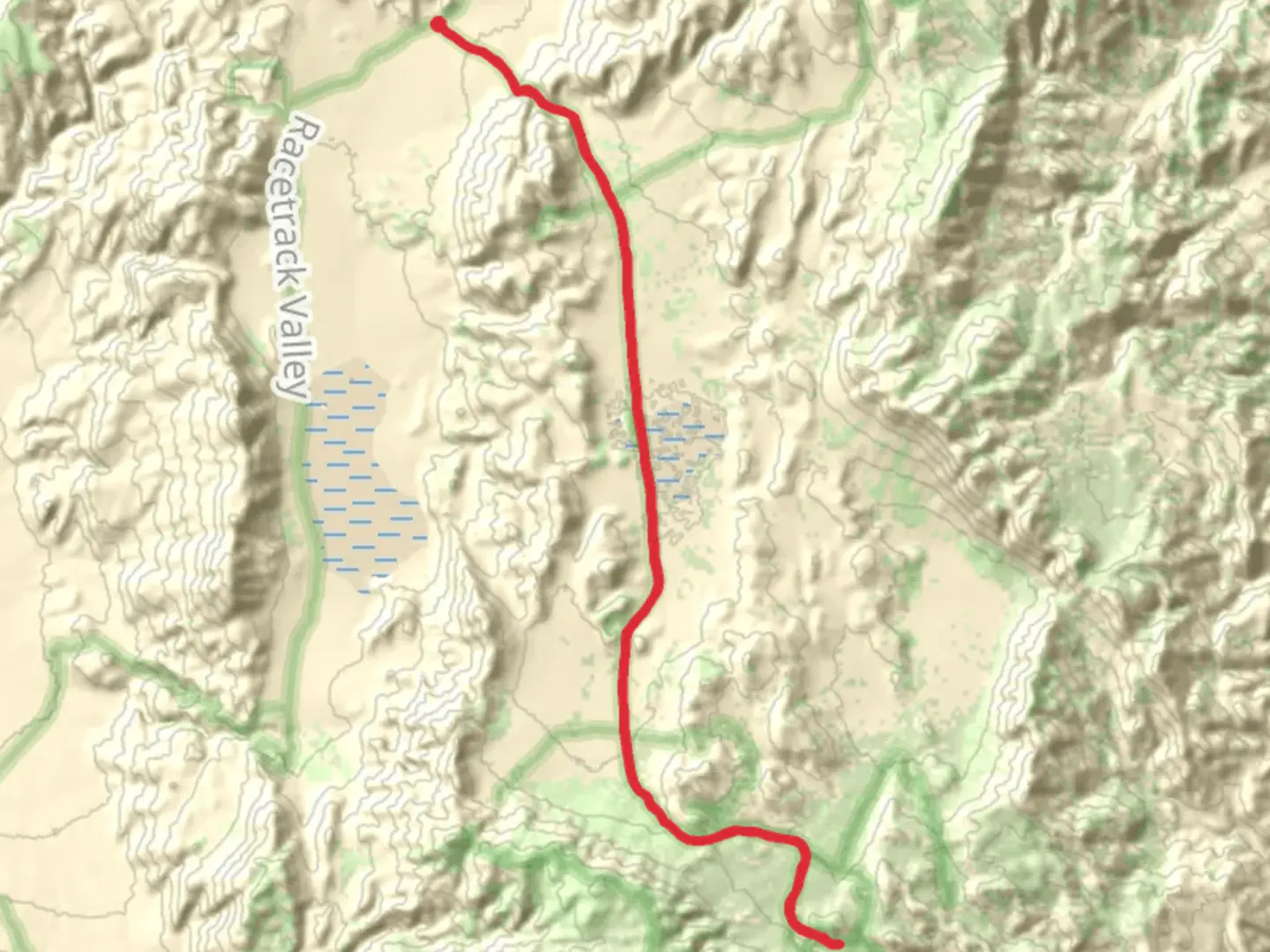 An image depicting the trail Lost Burro Gap and its surrounding area.