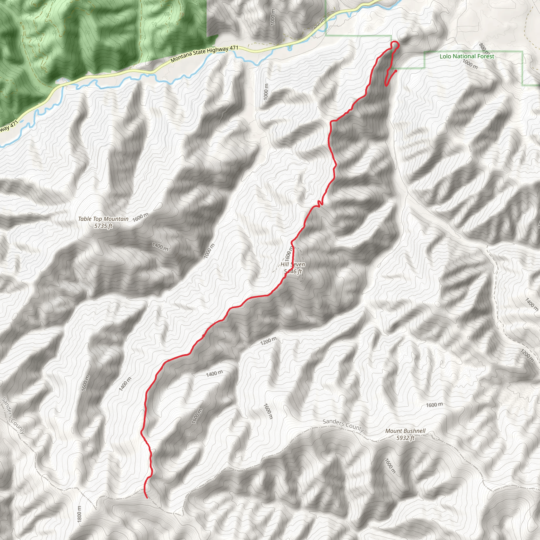 Dry - Wilkes Divide Trail mobile static map