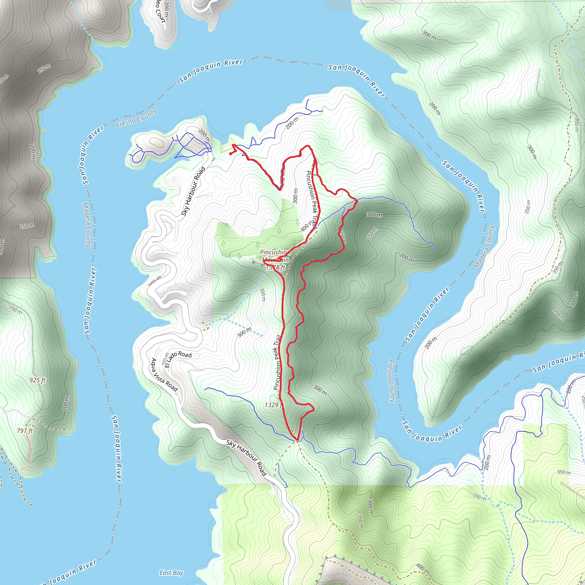 San Joaquin River and Pincushion Mountain Loop Trail mobile static map
