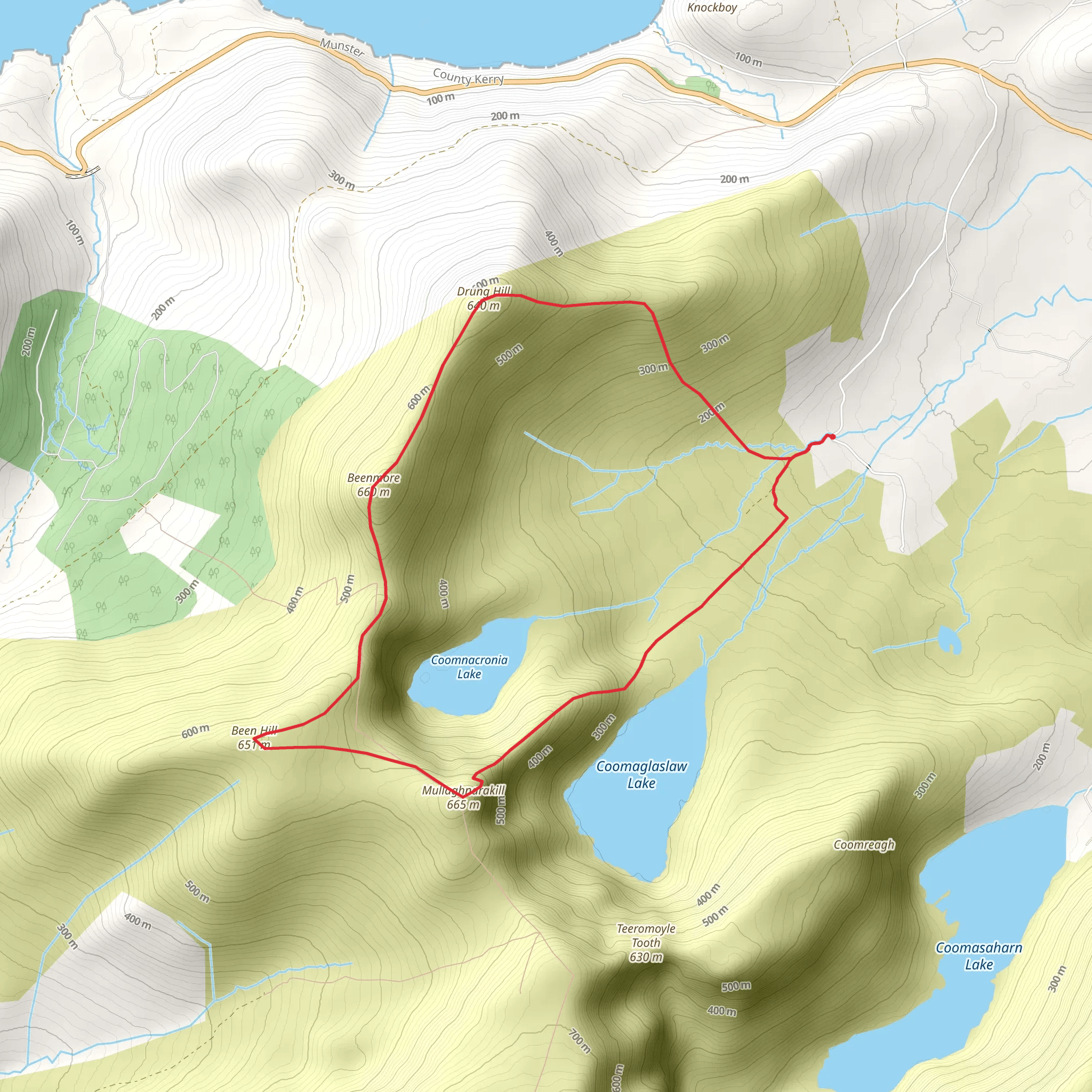 Been Hill and Beenmore Loop mobile static map