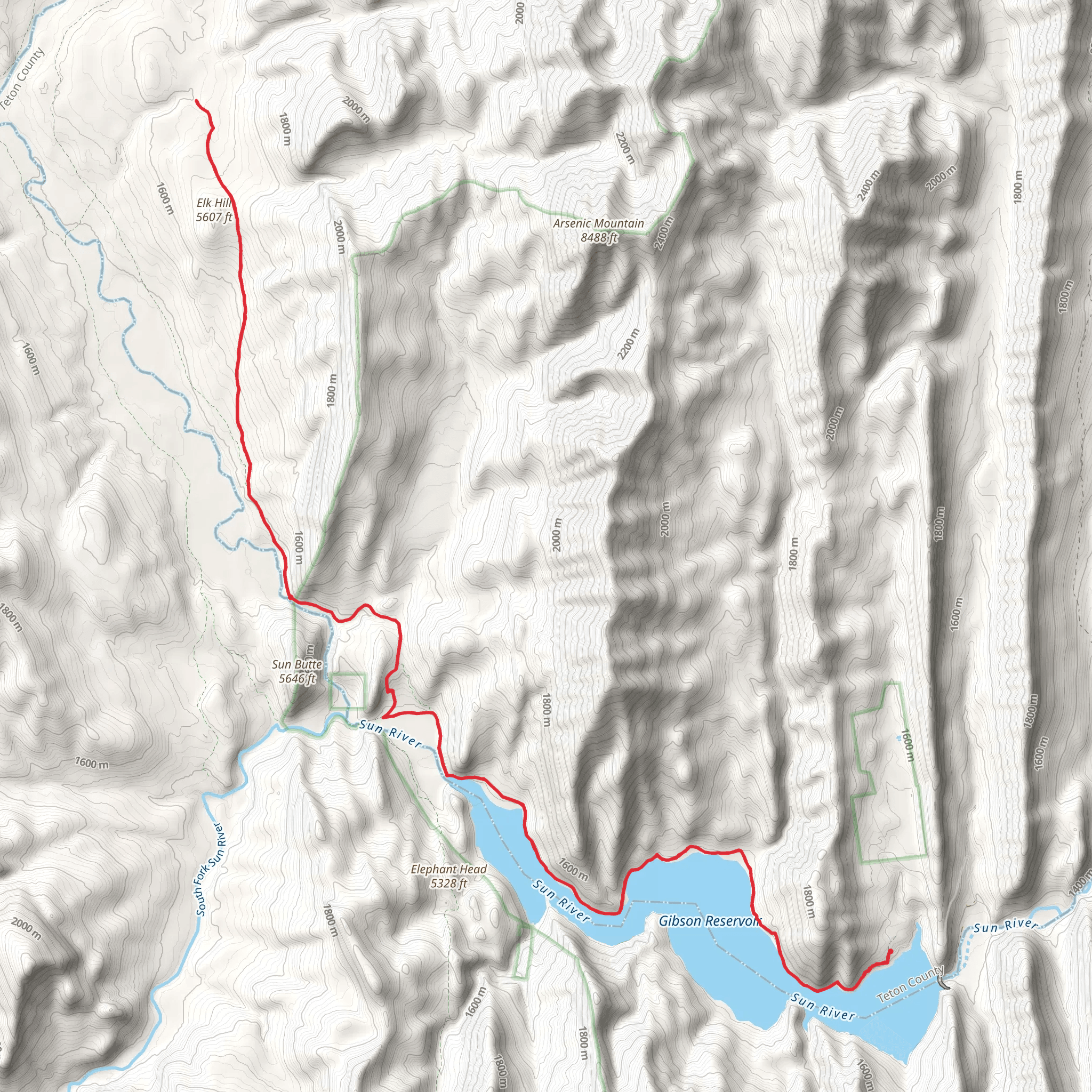 Elk Hill via Gibson Reservoir Trail mobile static map