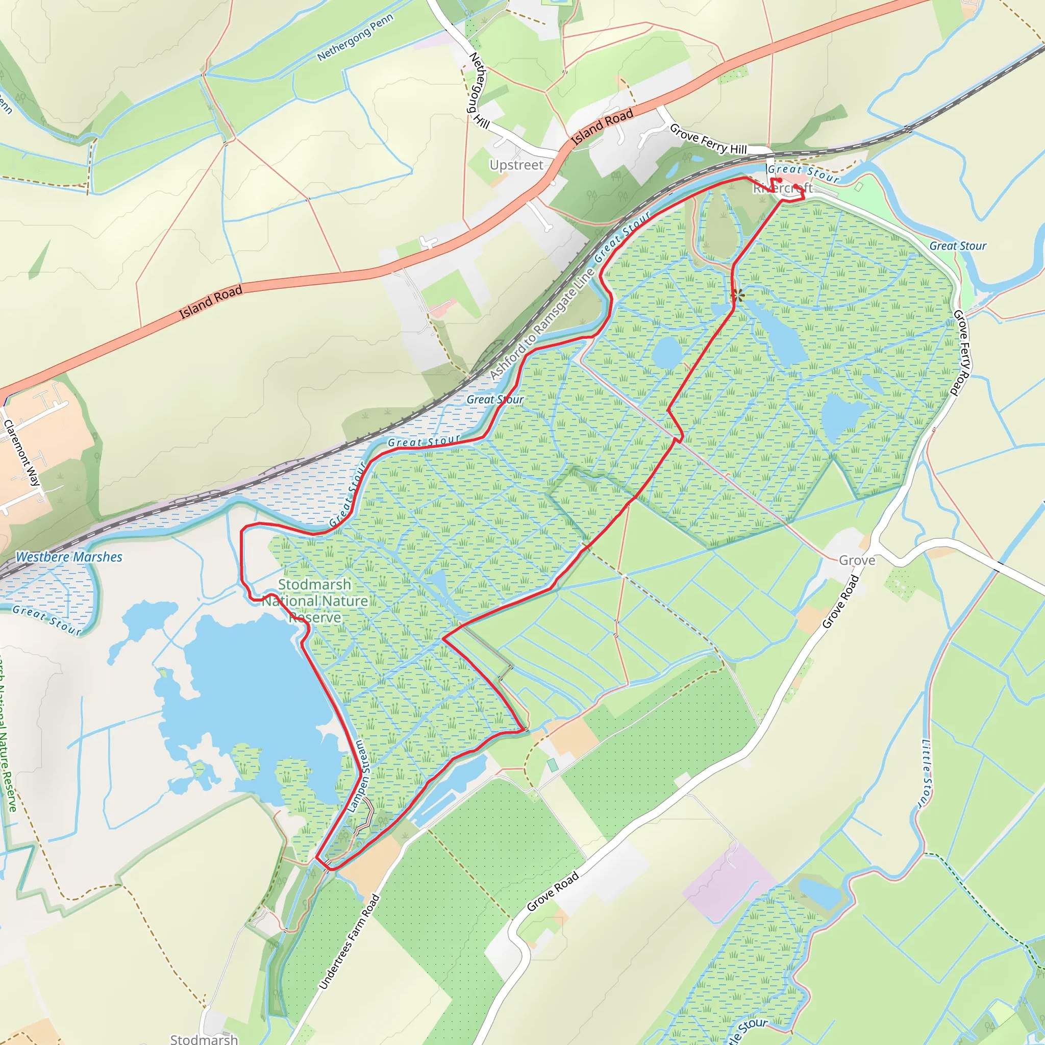 Stodmarsh National Nature Reserve Loop mobile static map
