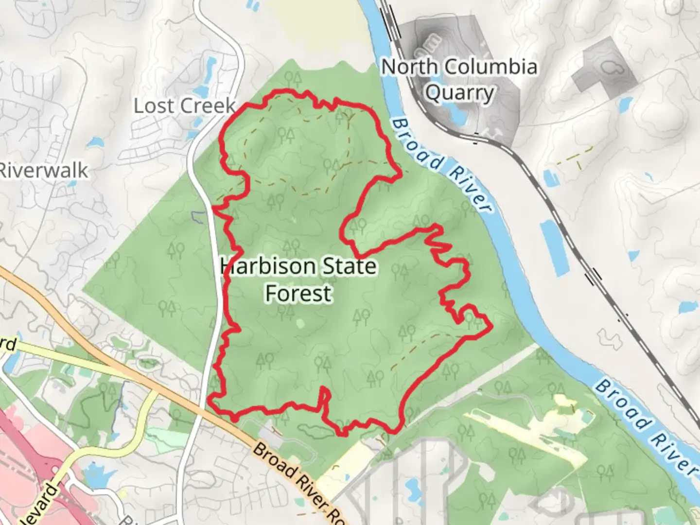 An image depicting the trail Firebreak, Stewardship and Midlands Mountain Loop Trail and its surrounding area.