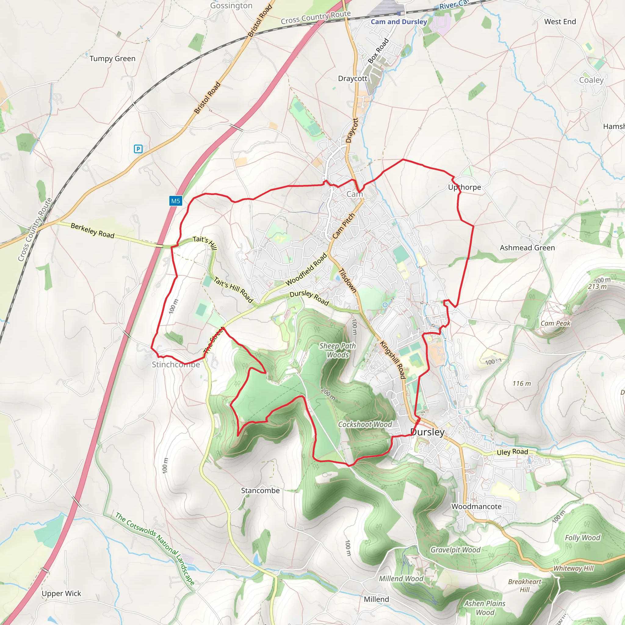 Dursley's Western Loop mobile static map