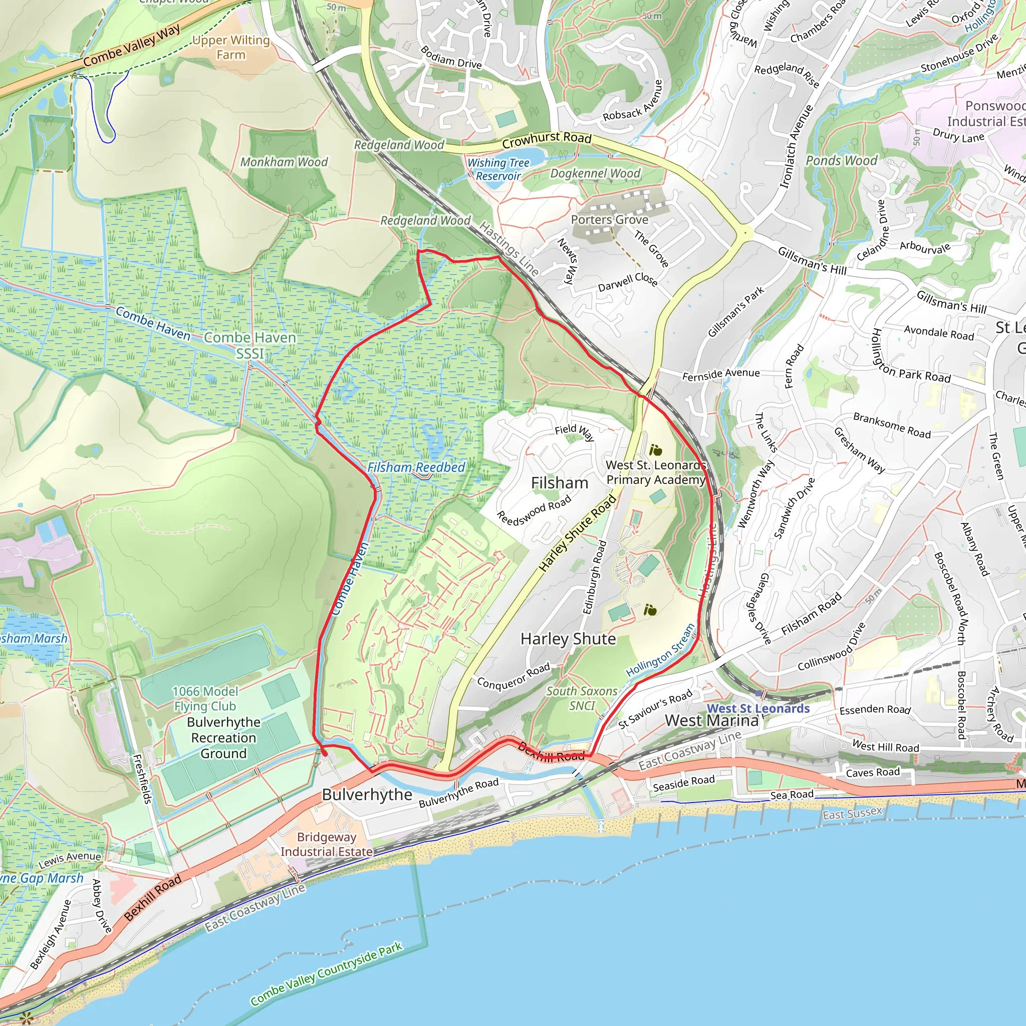 Filsham Reedbeds Nature Reserve, Sussex Wildlife Trust Loop mobile static map