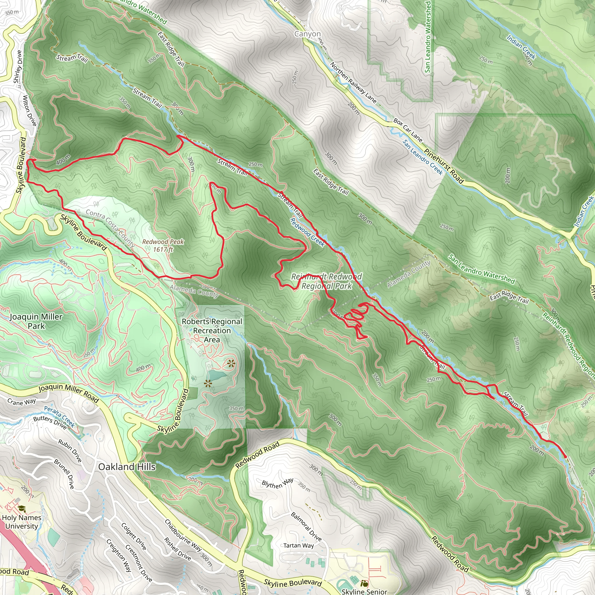 Stream, Bridle and French Loop Trail mobile static map