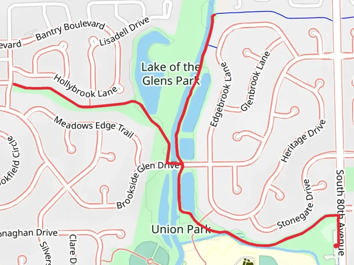 An image depicting the trail Union Park Walk and its surrounding area.