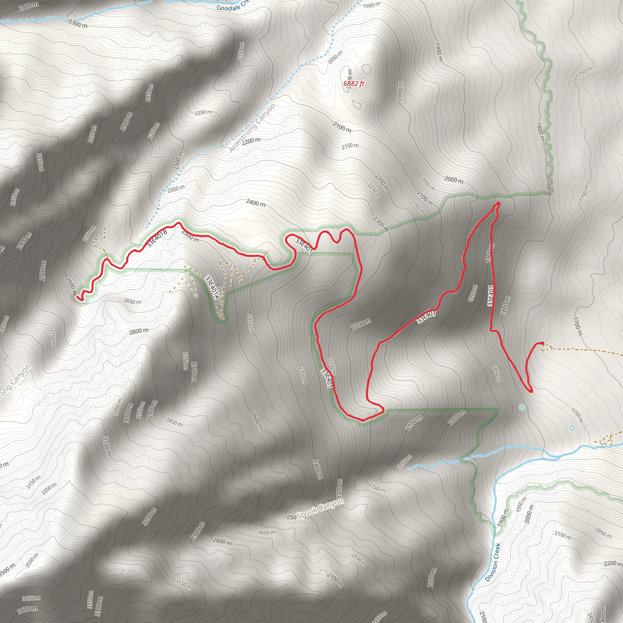 Armstrong Canyon Trail mobile static map