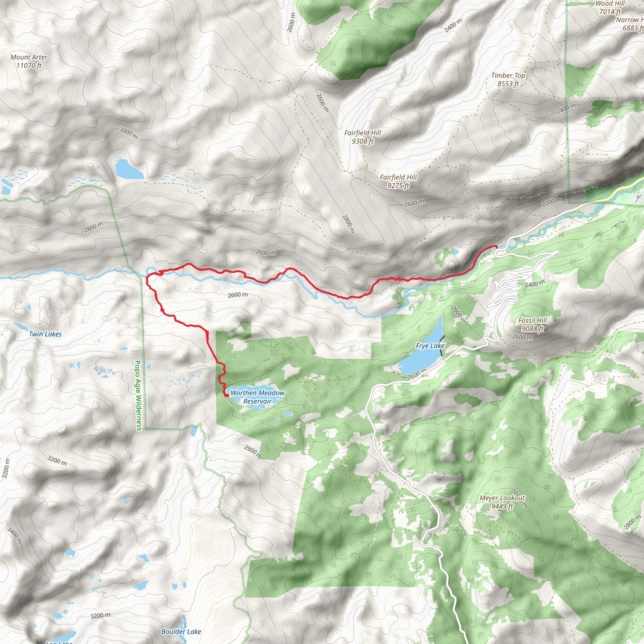 Middle Fork Trail Out and Back mobile static map