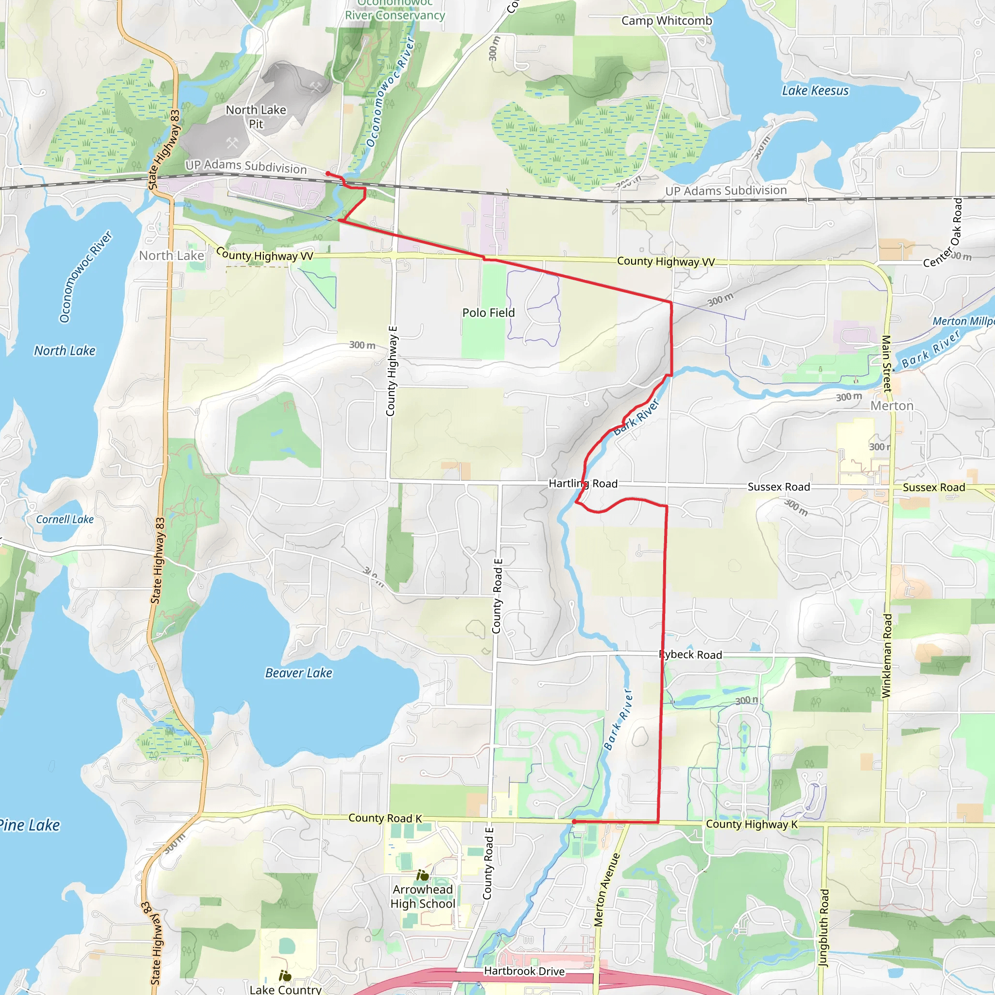 Ice Age Trail - Town of Merton mobile static map