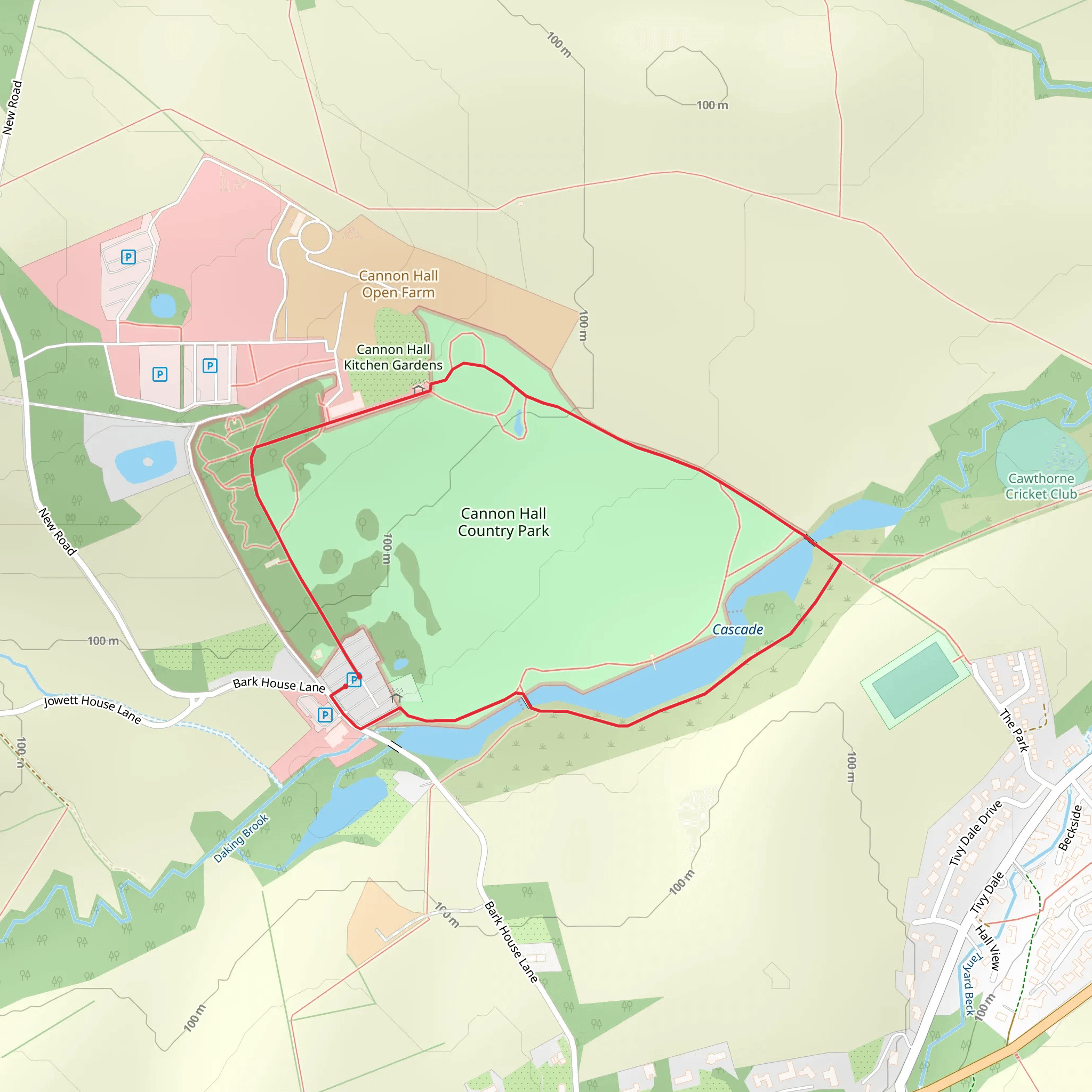 Cannon Hall Country Park Circular mobile static map