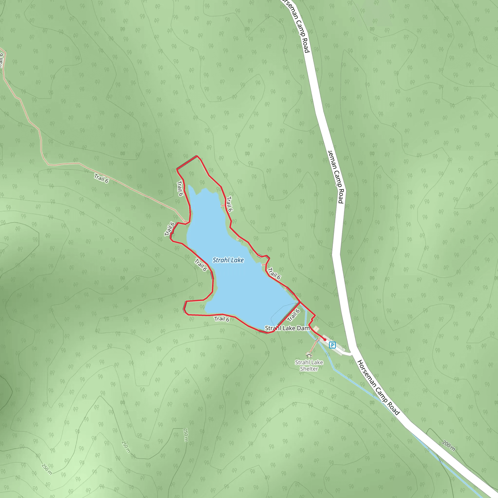Strahl Lake Loop mobile static map