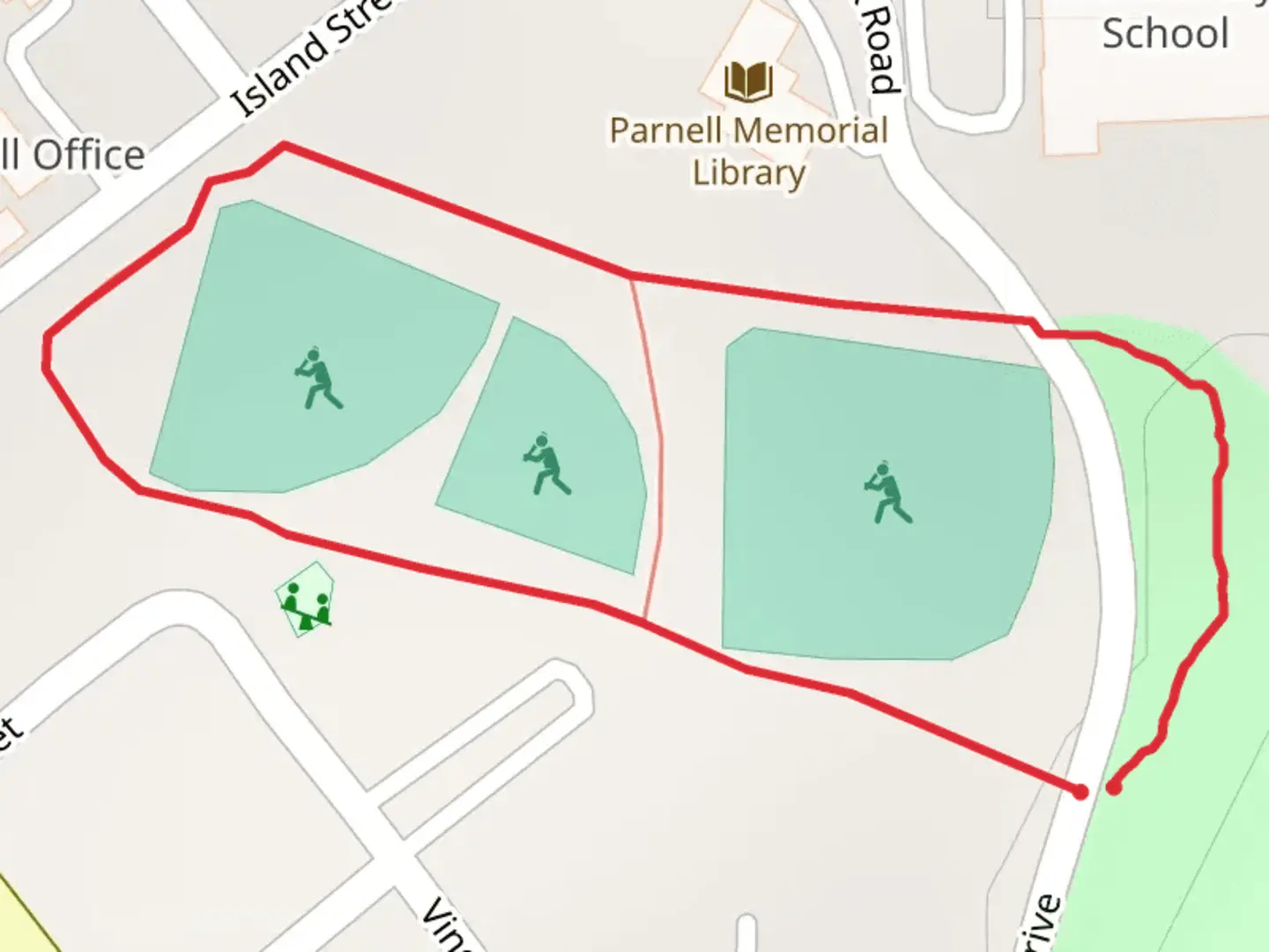 An image depicting the trail Park Drive Loop and its surrounding area.