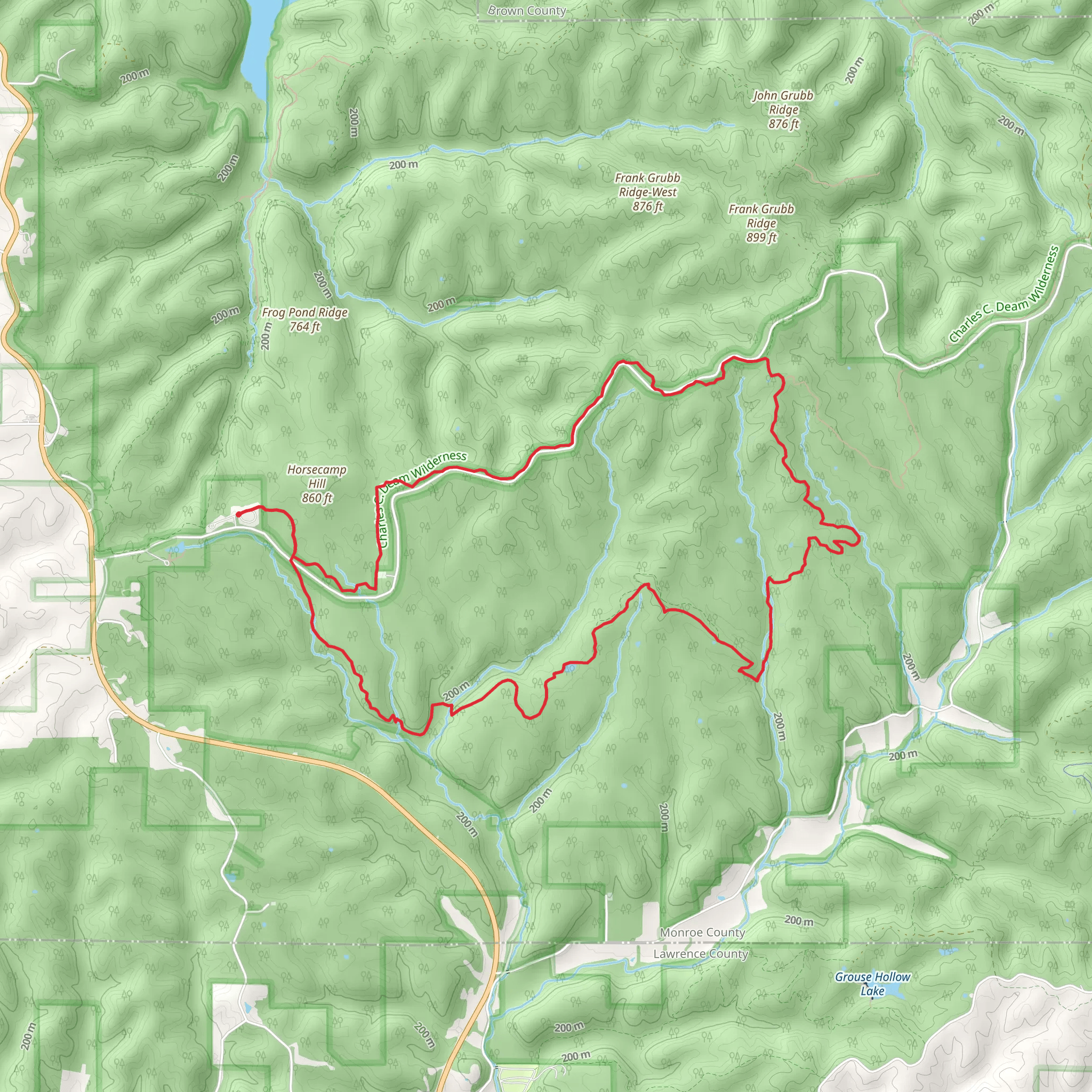 Grubb Ridge Trail and Cope Hollow Loop Trail mobile static map