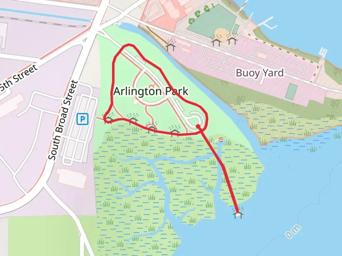An image depicting the trail Arlington Park Loop and its surrounding area.