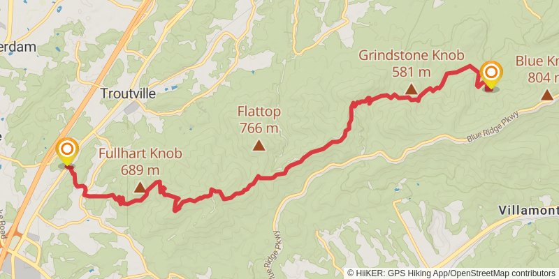 Appalachian Trail - Virginia stage 27 Map