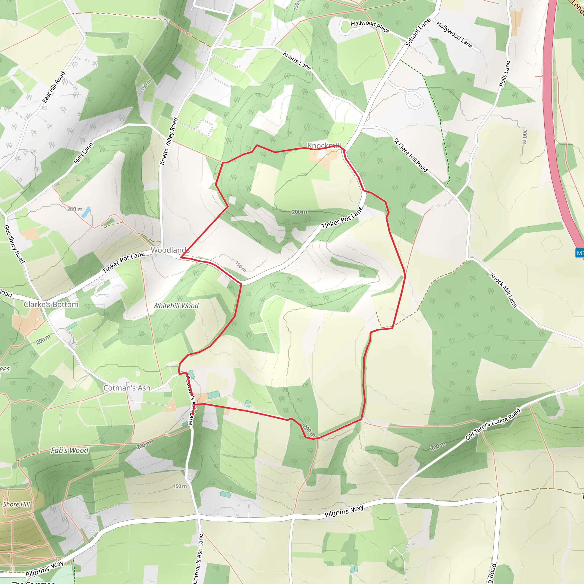 Kent - Cotmans Ash Loop mobile static map