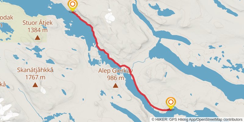 Kungsleden North stage 7 Map