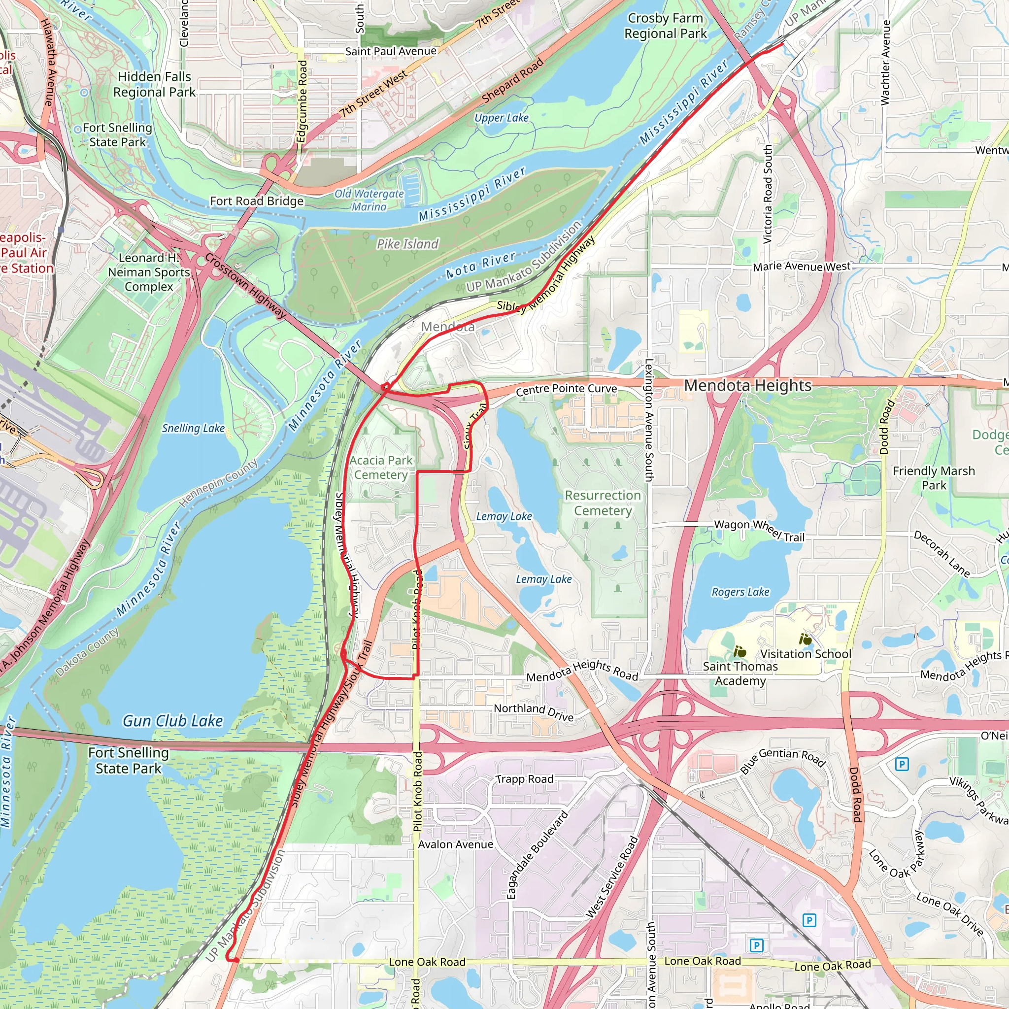 Big Rivers Regional and Sioux Loop Trail mobile static map