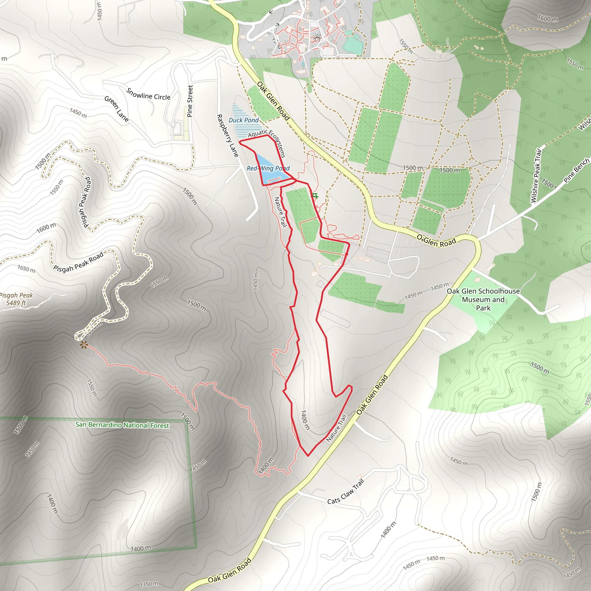 Red-Wing Pond via Nature Trail mobile static map