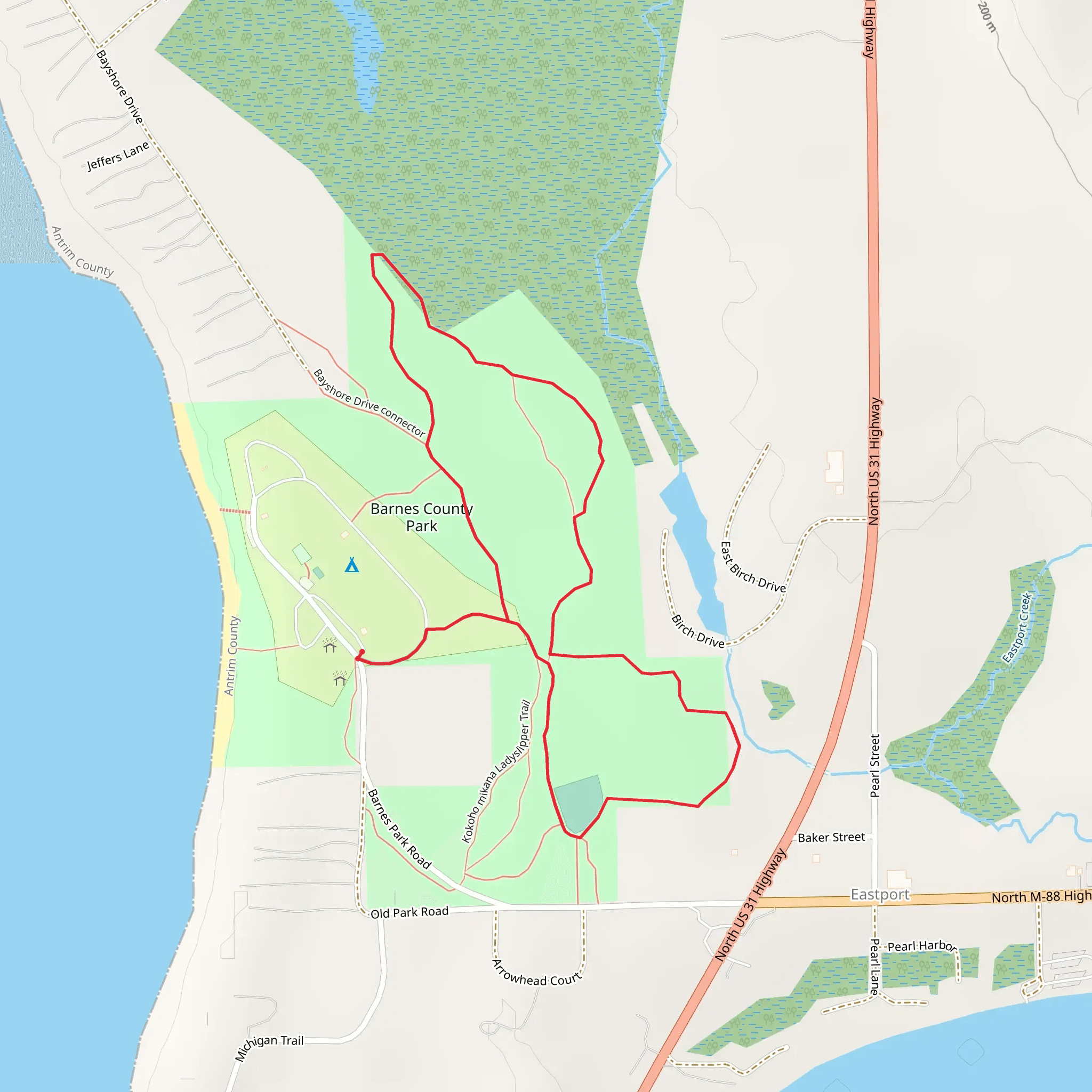 Barnes County Park Loop mobile static map