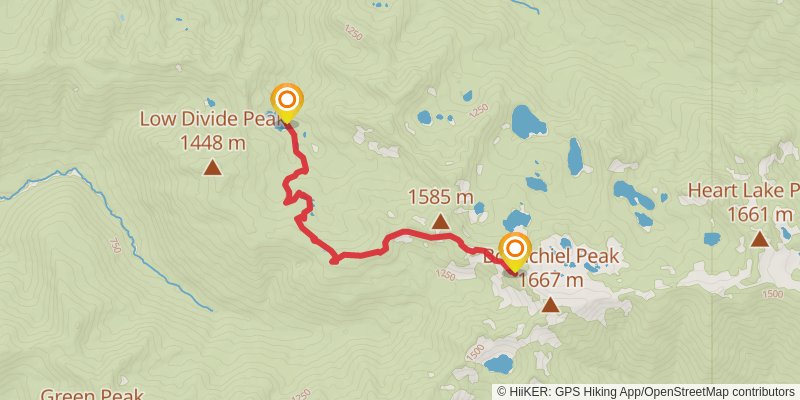 High Divide via Sol Duc Falls Nature Trail stage 2 Map