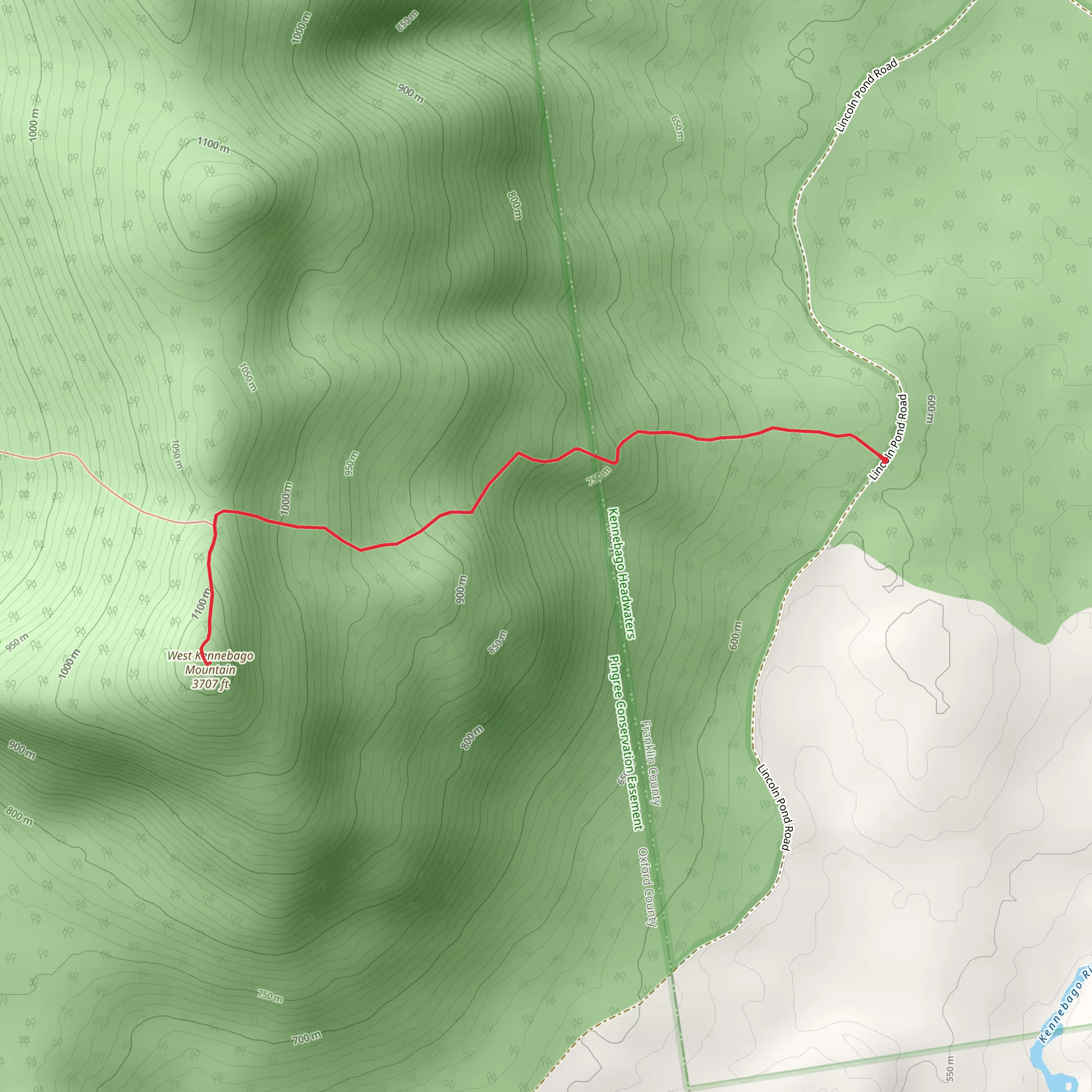 West Kennebago Mountain mobile static map