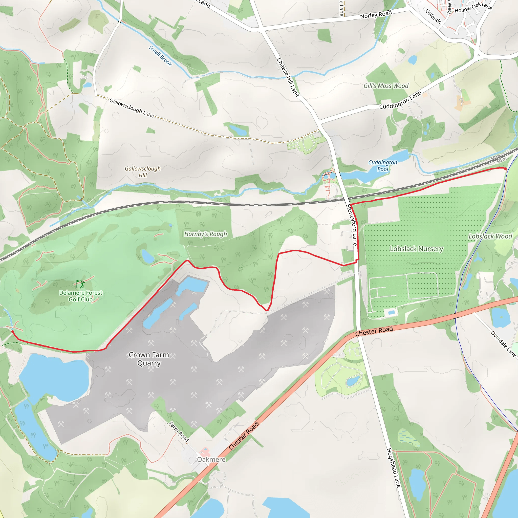 Delamere and Oakmere mobile static map