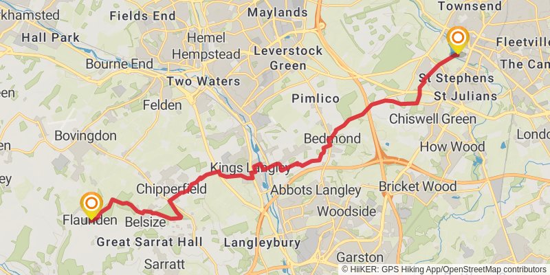 London Green Belt Way stage 14 Map