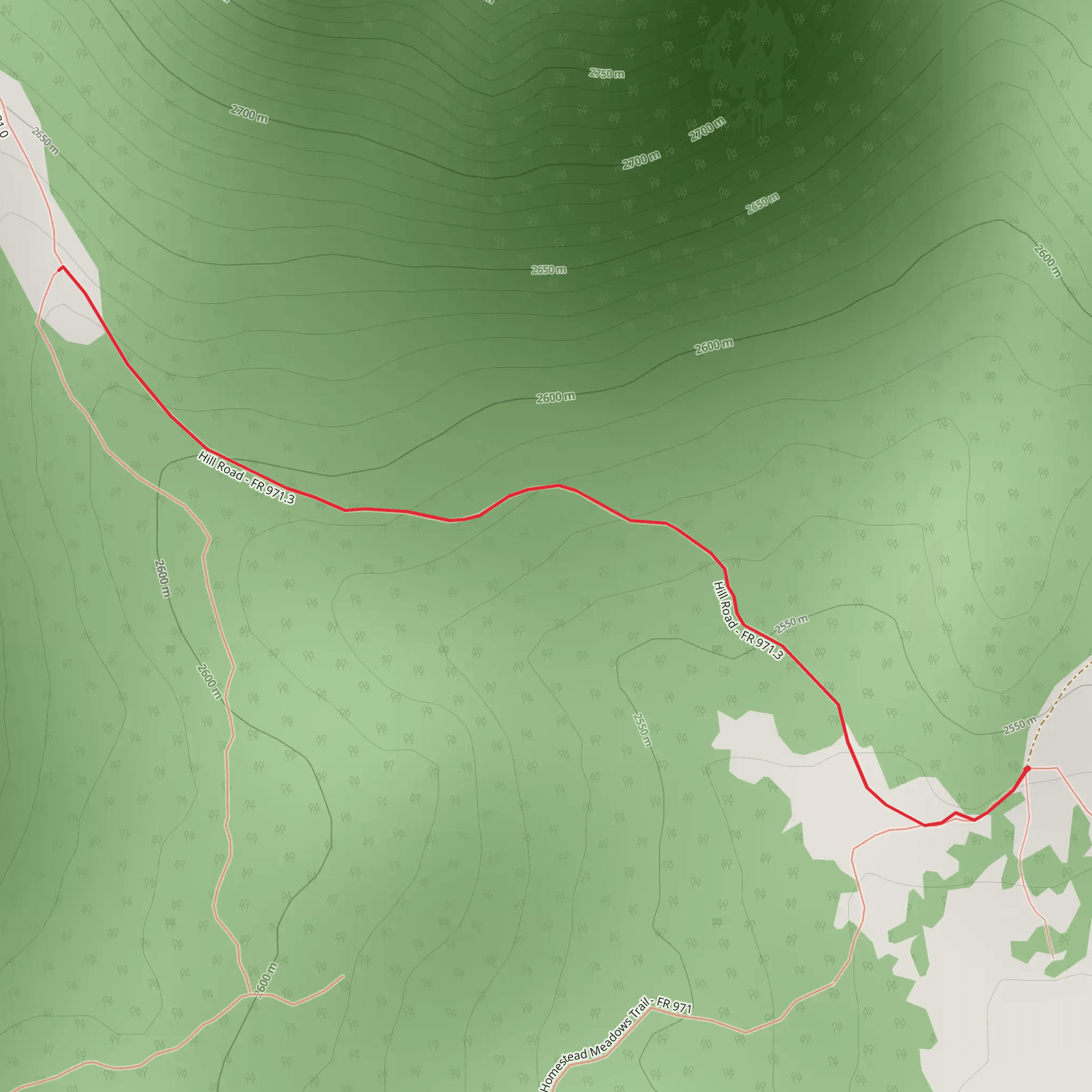 Hill Homestead Trail mobile static map