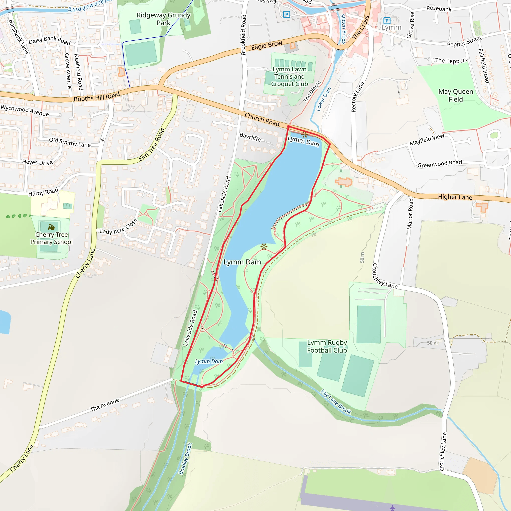 Lymm Dam Loop mobile static map