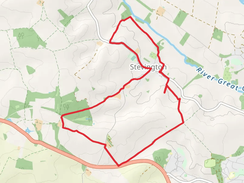 Stevington Countryside Walk mobile static map