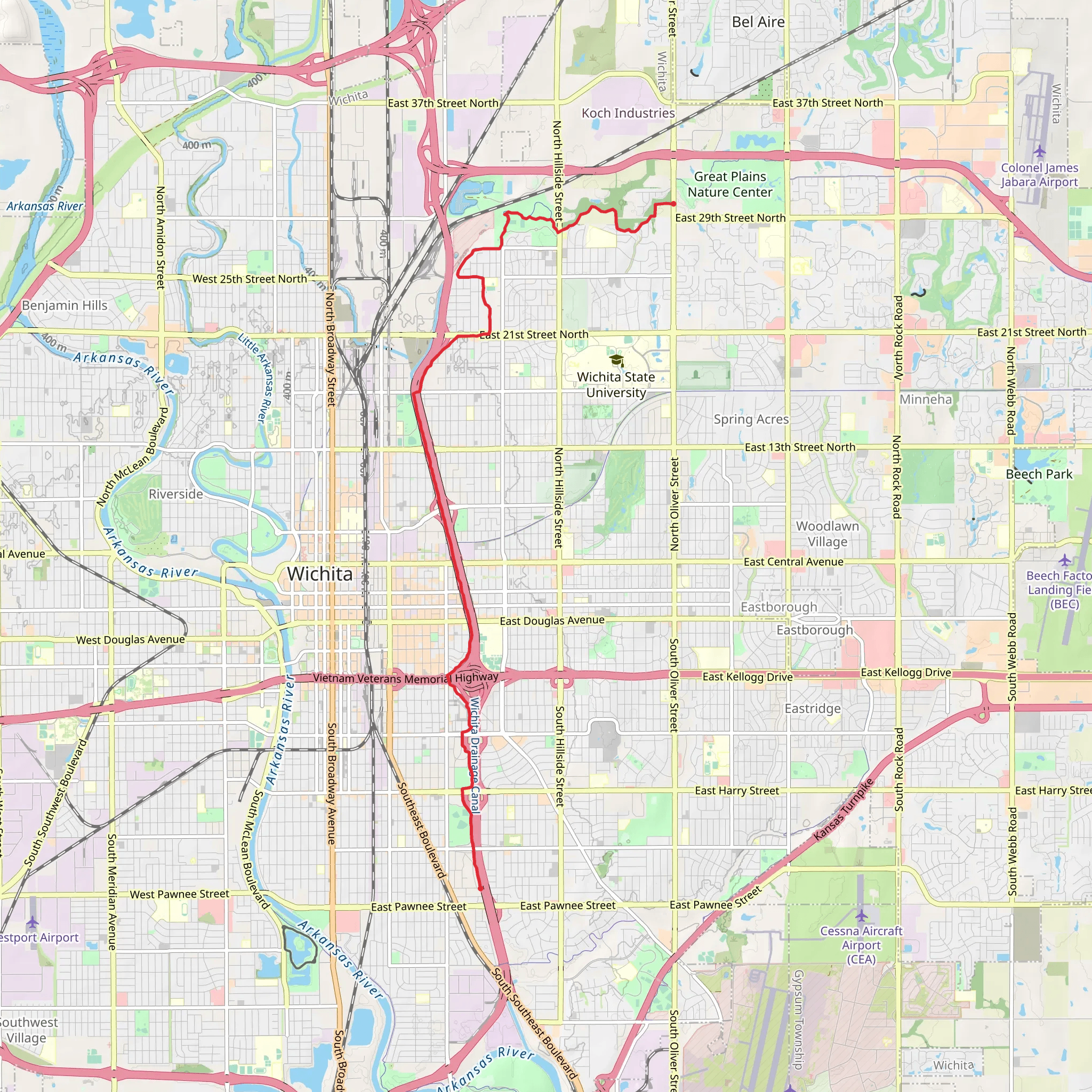 Wichita Walk Path - Stafford Street mobile static map