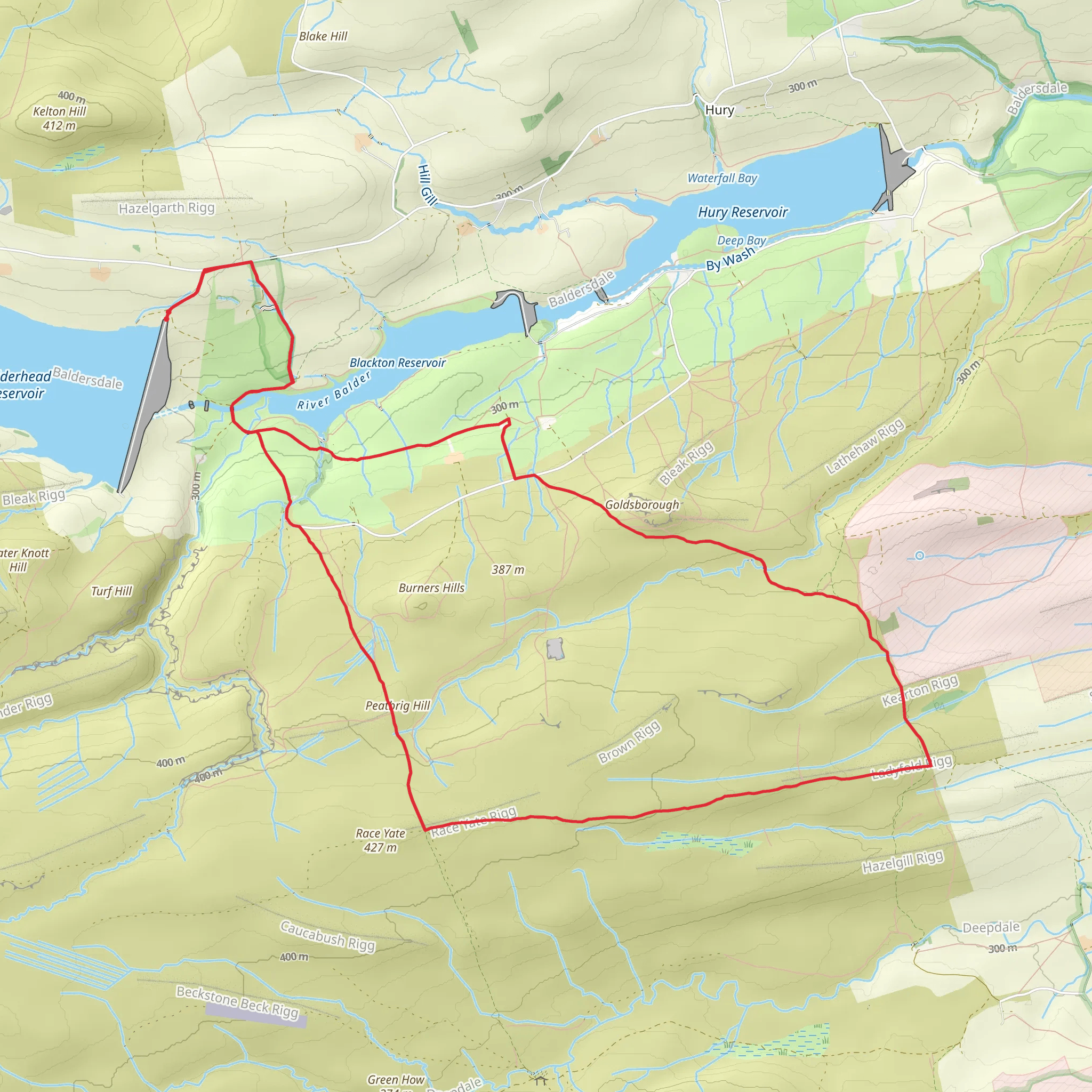 Hannah's Meadow - Baldersdale and Brown Rigg Moss mobile static map