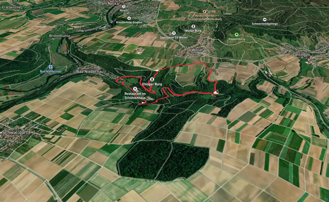 Kurpark, Sieben Taler Hohle, Schlosslesberg and Ehinger Burg Loop