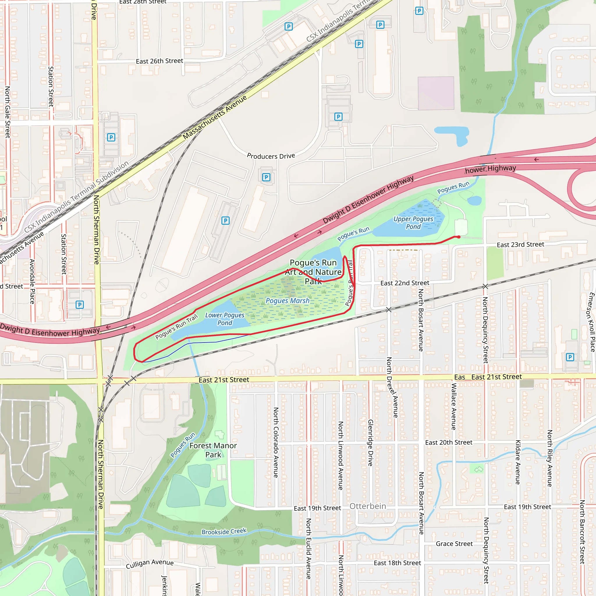 Lower Pogues Pond Loop mobile static map
